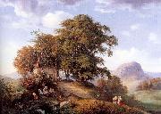 Oehme, Ernst Ferdinand An Autumn Afternoon near Bilin in Bohemia oil painting picture wholesale
